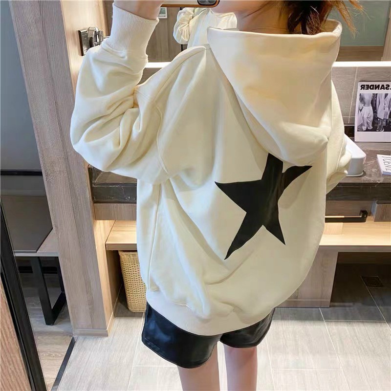 Áo Khoác Hoodie Nam Nữ họa Tiết Ngôi Sao Thời TRAng Phong Cách Hàn Quốc
