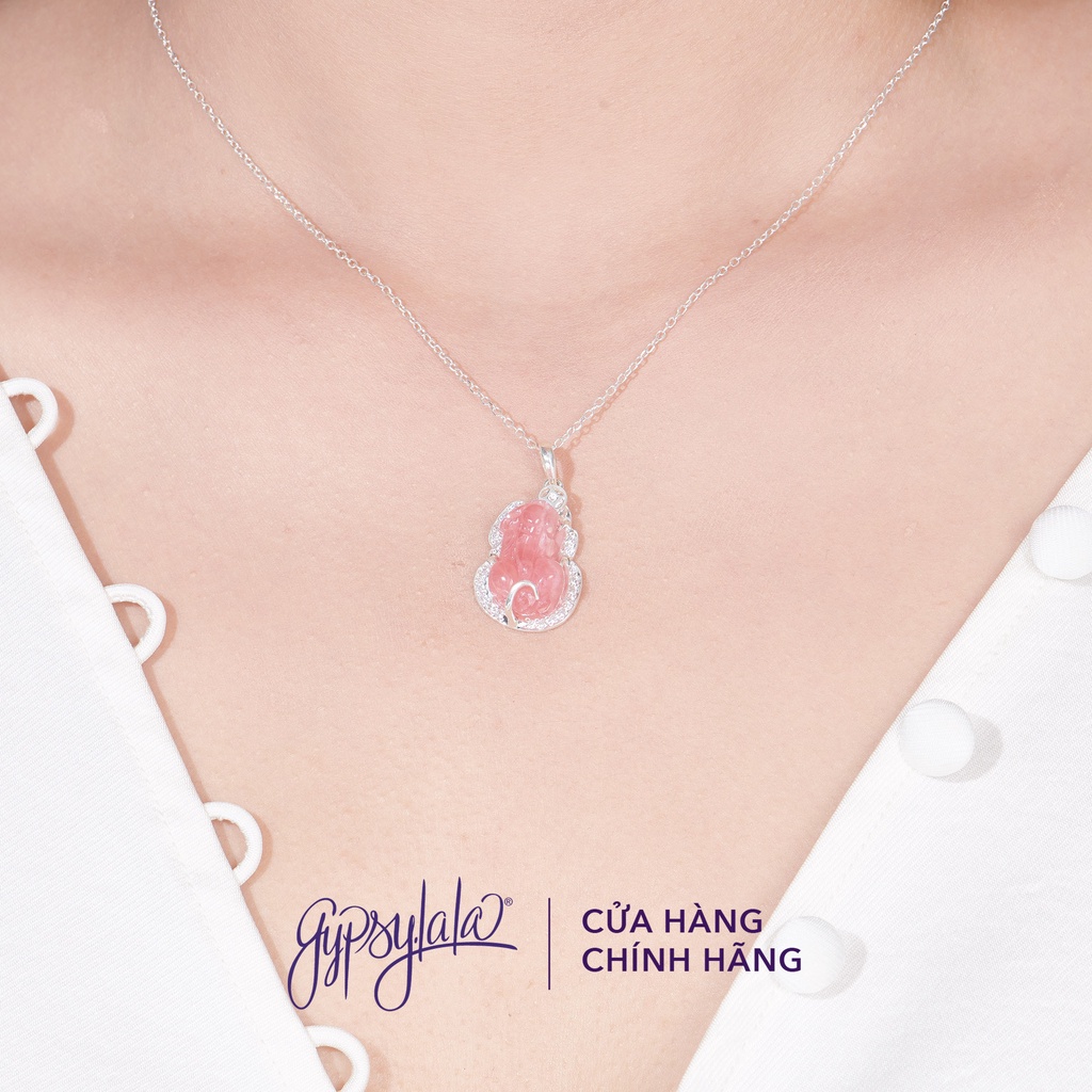 Mặt Dây Chuyền Tỳ Hưu Đá Đào Hoa Thiên Nhiên Phong Thuỷ SP003917 Gypsy.lala