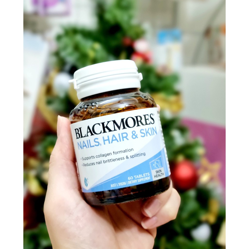 Viên uống đẹp da tóc móng Blackomes Hair Nails &amp; Skin 60 viên