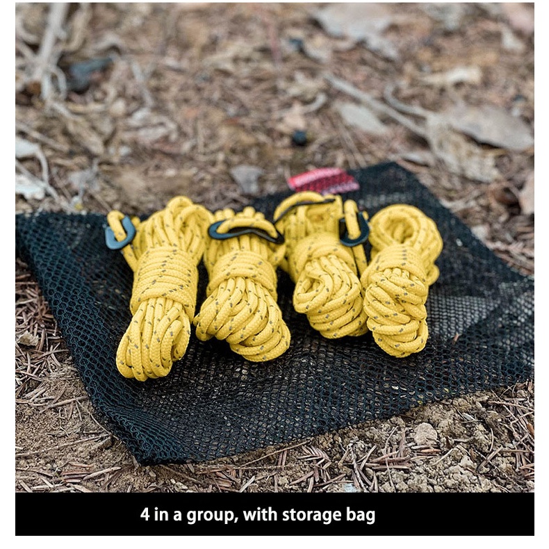 Set 4 Dây Thừng Cột Lều Phản Quang Đường Kính 3.5m 4mm