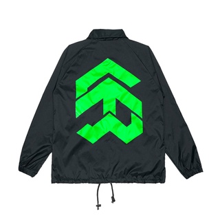 5theway® big logo coach jacket in grey aka áo khoác dù xám