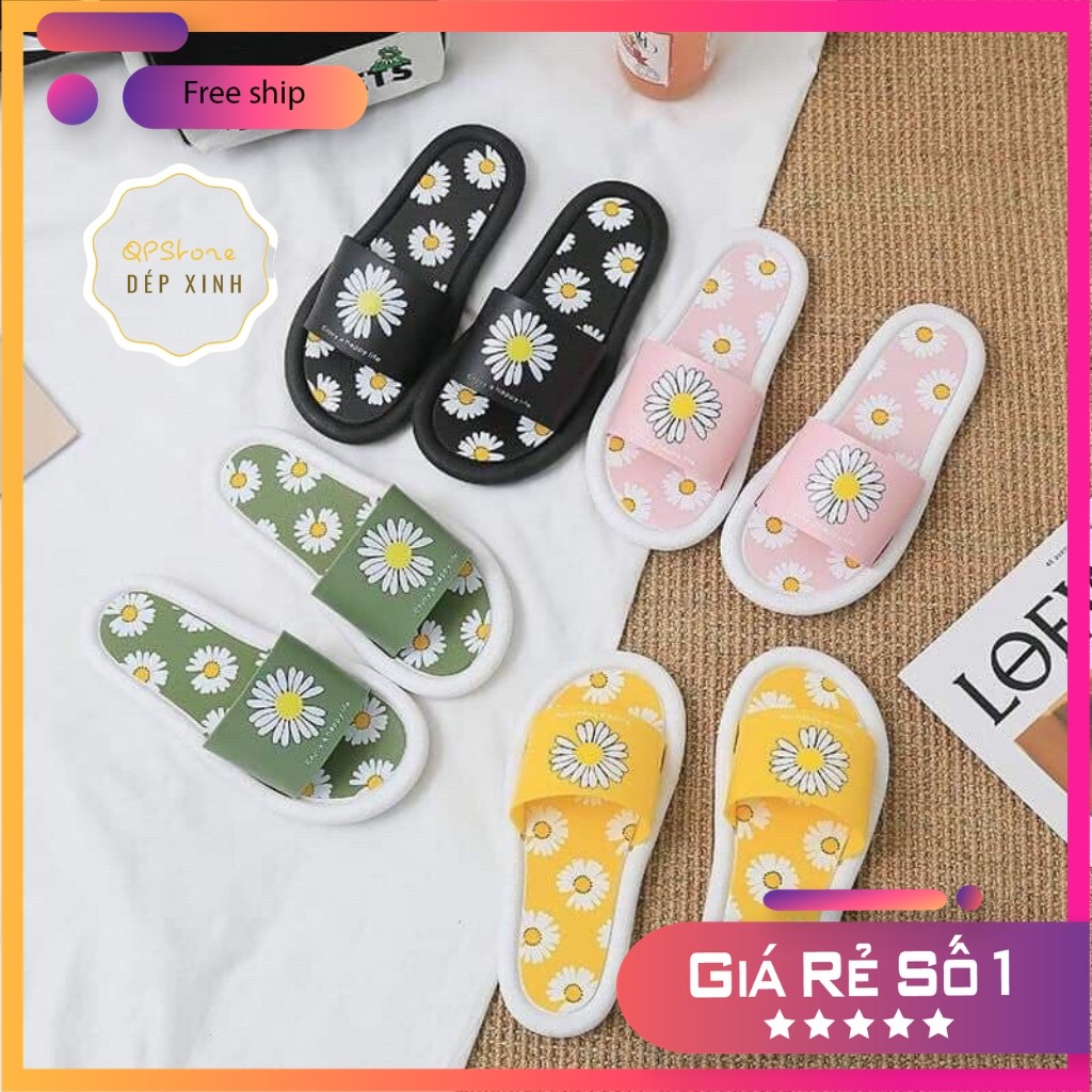 Dép Hoa Cúc đi trong nhà chất liệu cao su mềm mại êm chân nhập khẩu