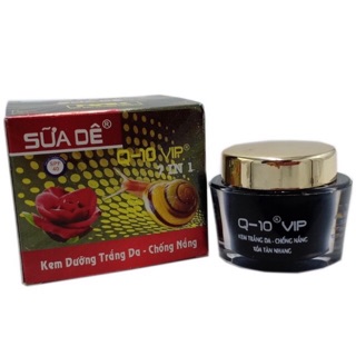 [rẻ vô địch]  Kem trắng da - Chống nắng - Xóa tàn nhang 7 in 1 Q10 - Sữa dê 25g (Đen)