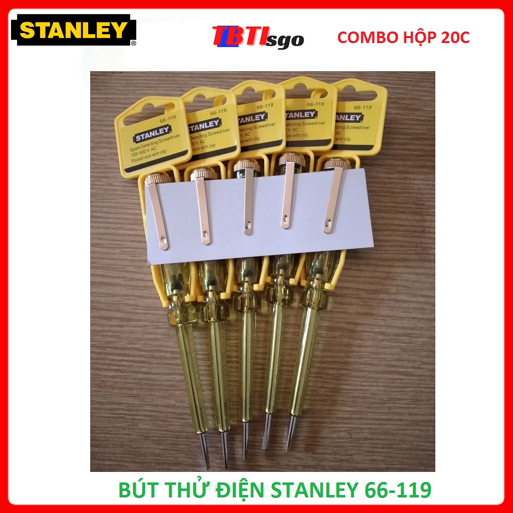 Bút thử điện STANLEY 66-119 COMBO Hộp 20c Tua vít thử điện đa năng STANLEY 100-500V