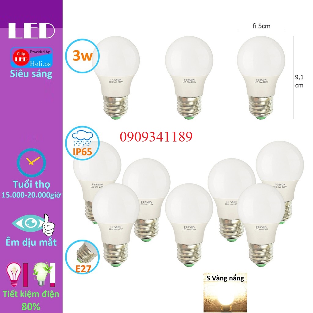 10 Bóng đèn Led 5w bup tiết kiệm điện kín chống nước