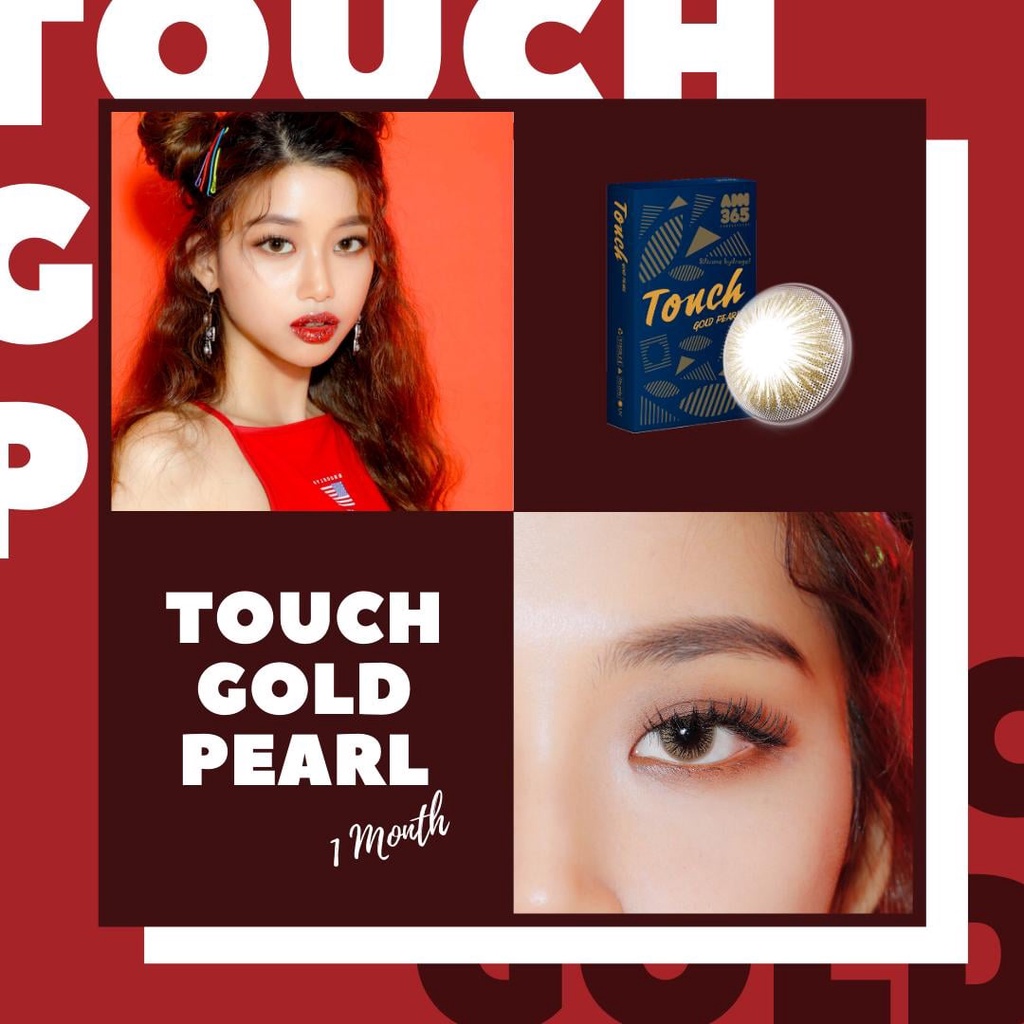 Kính áp tròng 1 tháng Ann365 màu vàng kim Touch Gold Pearl đeo siêu êm đeo 12h