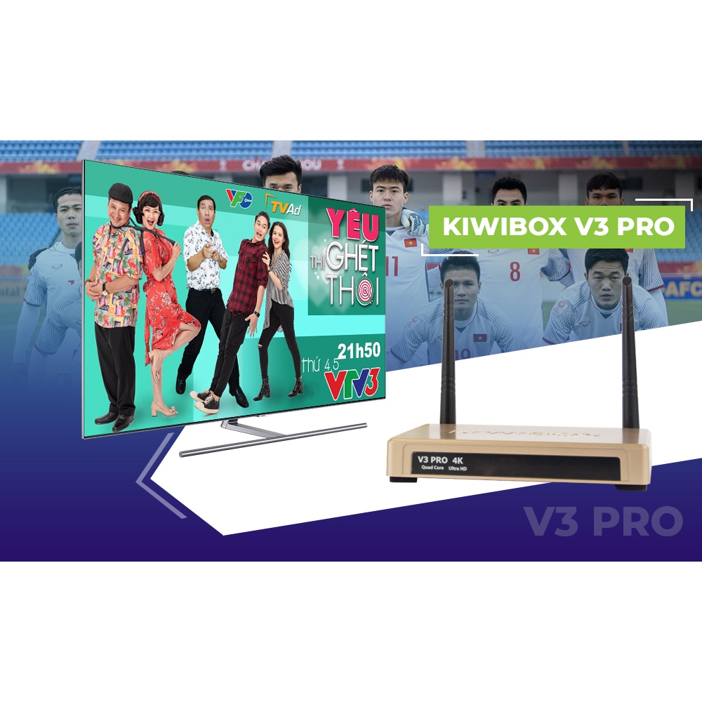 Android TV Box Kiwibox V3 Pro Điều khiển Voice - Anten Wifi, Bluetooth | Chính Hãng Kiwi Box