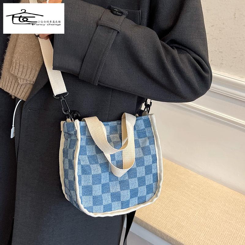 Túi Xách Đeo Chéo Cỡ Nhỏ Chất Liệu Denim Phong Cách Nhật Bản Cho Nữ