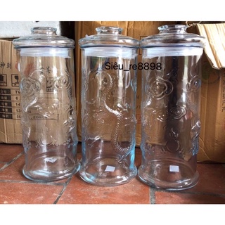 Bình thuỷ tinh ngâm rượu trụ rồng 6 lít, 8 lít, 10 lít, 12 lít, 15 lít có vòi và không vòi