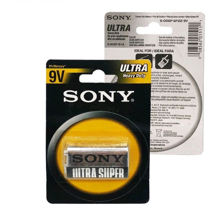 Pin vuông Sony Ultra Heavy Duty 9V dùng cho đồ chơi, Radio