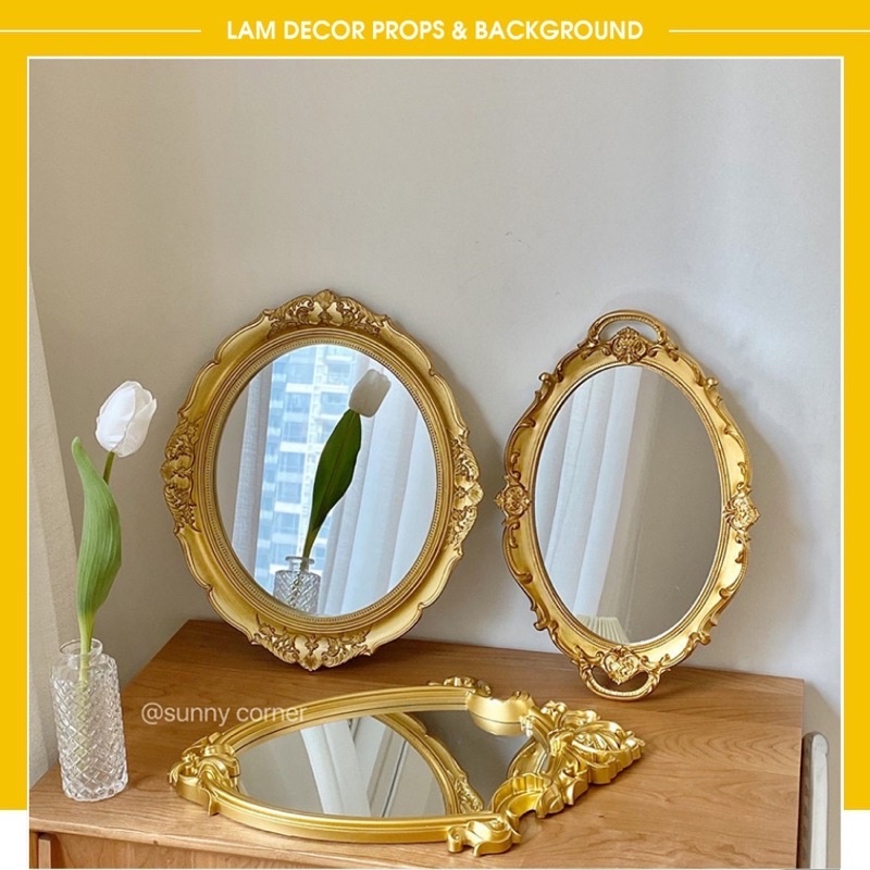 Mirror Tray - Khay gương vintage và sang trọng làm đạo cụ chụp ảnh, phông nền chụp ảnh sản phẩm trang trí