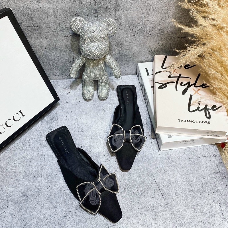 Giay Sục mũi nhọn Yumi store nơ viền xoàn siêu bền đẹp 2022