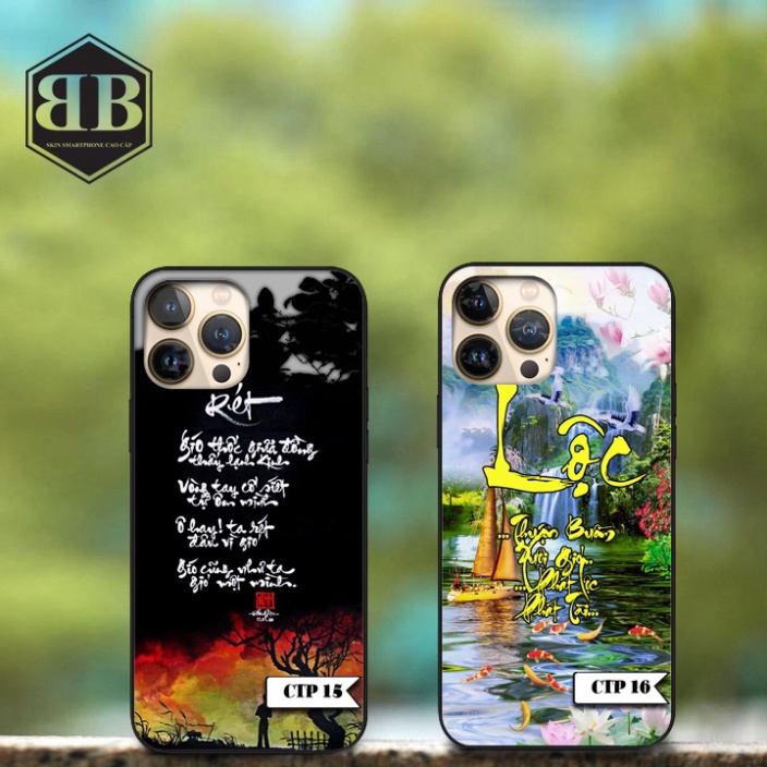 Ốp lưng kính cường lực Iphone 13 Pro / 13 Pro Max chữ thư pháp
