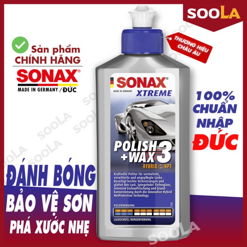 Kem đánh bóng mờ xước ô tô xe máy Sonax Xtreme Polish Wax 3 250ml 202100