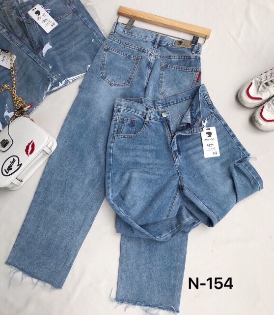 Baggy jeans rách sườn ver.2 loe nhẹ vải mềm lưng cao ulzzang kèm ảnh thật