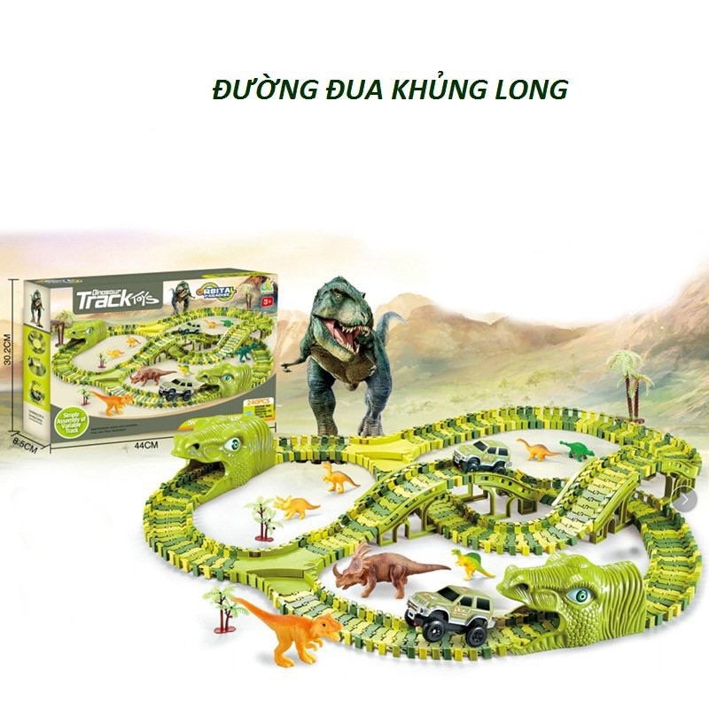 Đồ Chơi Đường Đua Khủng Long 🦖 Cỡ Lớn, Lắp Ghép Đường Ray Khủng Long Cho Bé - Sản Phẩm Loại 1 Cao Cấp [Hàng Chính Hãng]