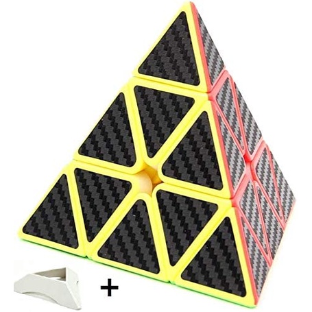 Khối rubik 3x3 bằng sợi carbon hình kim tự tháp độc đáo cho trẻ em và người lớn