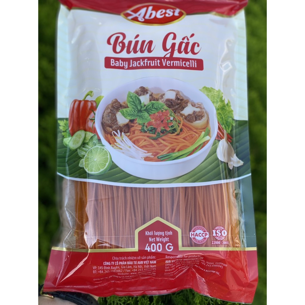 Bún Gấc khô ABEST 400G / Bún tươi hữu cơ / Làm từ gấc nếp Thái Bính / không hóa chất / không phẩm màu