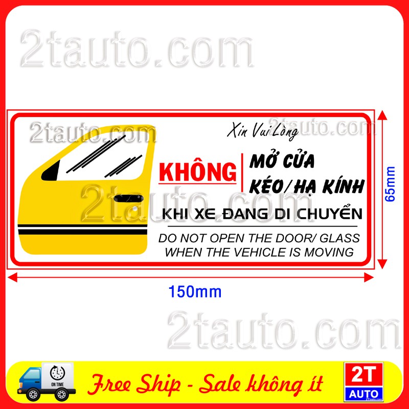 LOGO STICKER TEM DÁN CẢNH BÁO KHÔNG MỞ CỬA, KHÔNG KÉO HẠ KÍNH TRÊN Ô TÔ XE HƠI