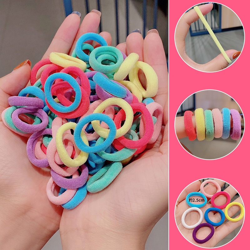 Dây cột tóc co giãn màu sắc ngọt ngào phong cách Hàn Quốc tiện dụng cho bé