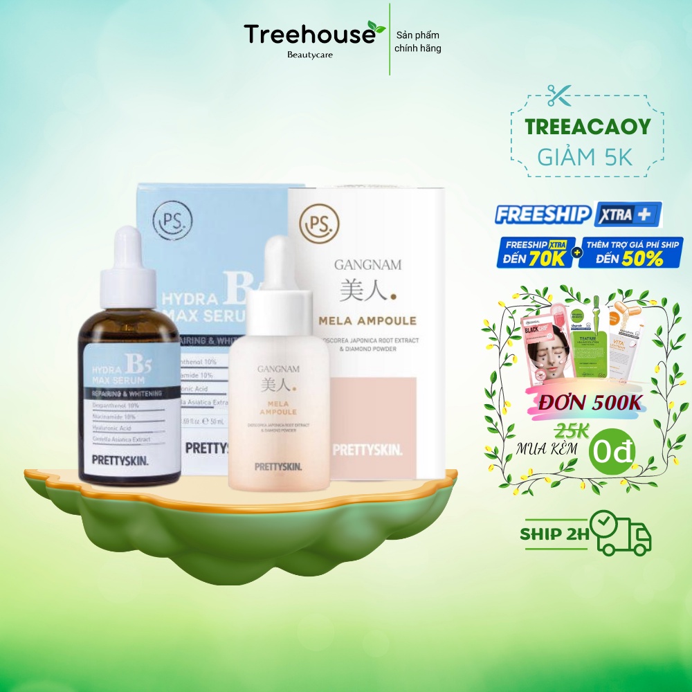 [FREESHIP50K] Tinh chất dưỡng da PRETTYSKIN - Mela Ampoule gấp 2 lần dưỡng chất - Serum B5 - Dưỡng trắng TREEHOUSE SHOP
