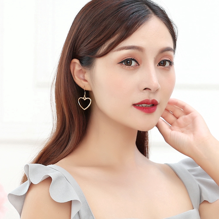 SUXI Bông Tai Hình Trái Tim Phong Cách Hàn Quốc