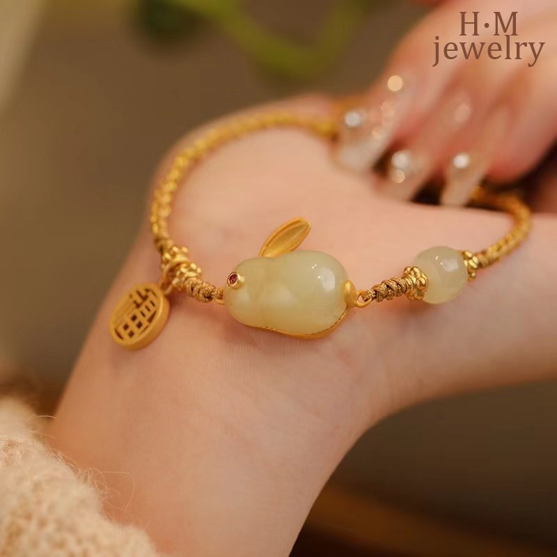 Vòng Tay Đá Mã Não Thỏ Phong Cách Cổ Điển Mới