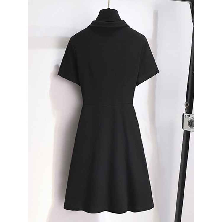 Đầm Thun Đen Cổ Polo Dáng Ôm Thời Trang Mùa Hè Xinh Xắn Cho Nữ