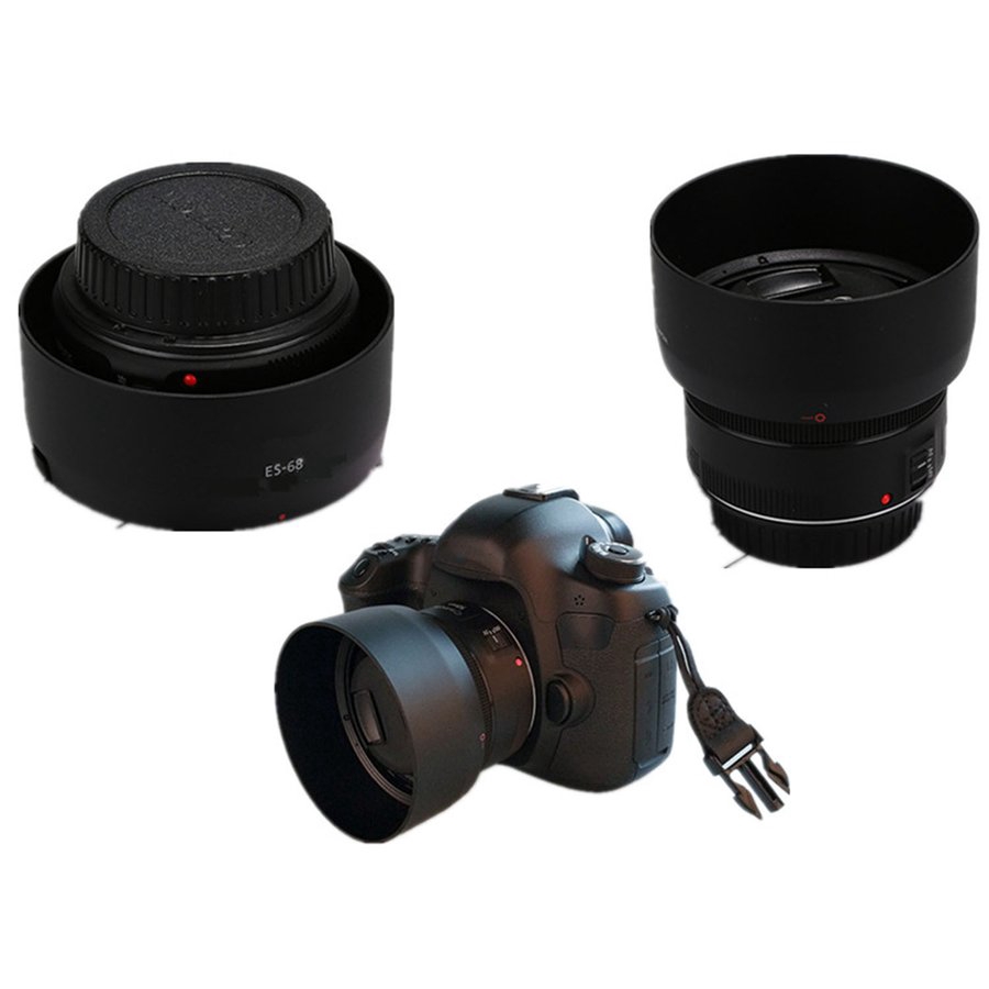Black Mini Professional Durable ES-68 Lens Hood For Canon lens 50mm f/1.8