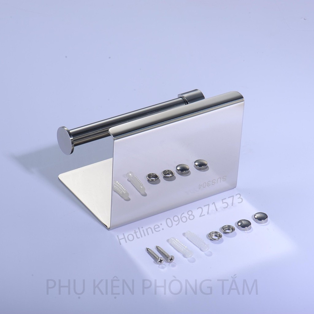 Kệ treo cuộn giấy vệ sinh Inox 304 dán tường - Móc treo cuộn giấy vệ sinh SUS 304