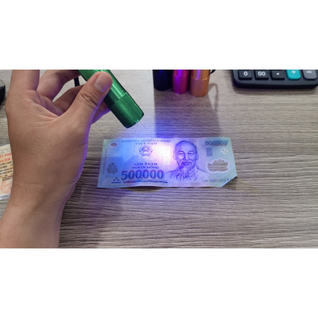 Đèn UV Led 9 bóng 3W Mẫu Mới Sấy Keo UV, Soi Tiền, Soi Đá