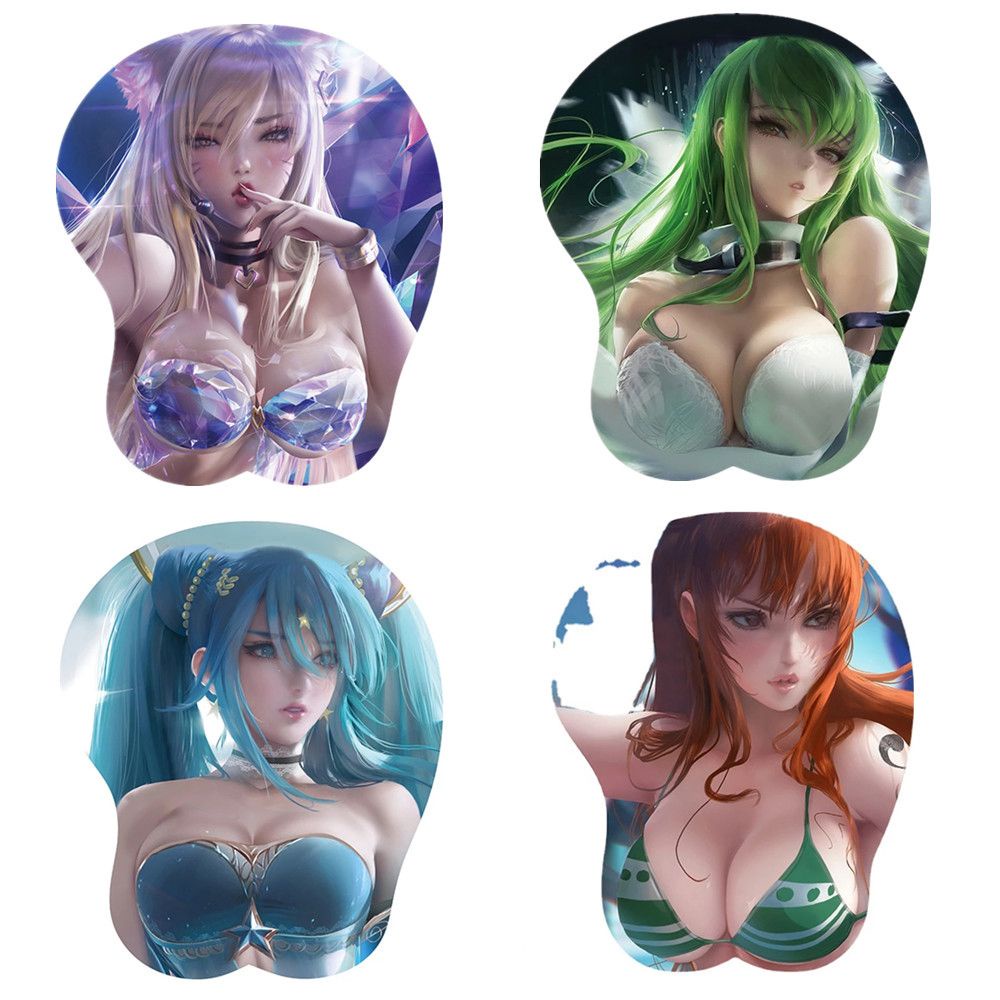 Miếng lót chuột máy tính bằng silicone PC hình anime 3D thoải mái