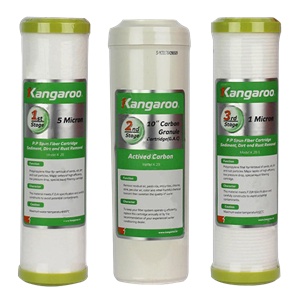 Bộ 3 Lõi lọc thô, Lõi lọc nước Kangaroo số 123 chính hãng, dùng cho máy lọc nước RO