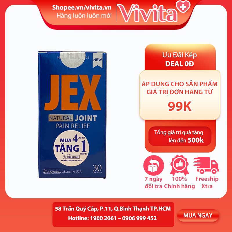 JEX MAX MẪU MỚI - Viên uống hỗ trợ điều trị viêm khớp, bổ khớp, tái tạo sụn khớp