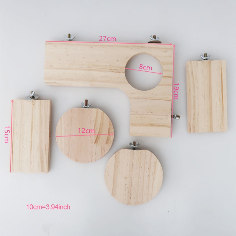 Set 5 Khung Gỗ Hình Chữ L Cho Sóc Chuột Hamster