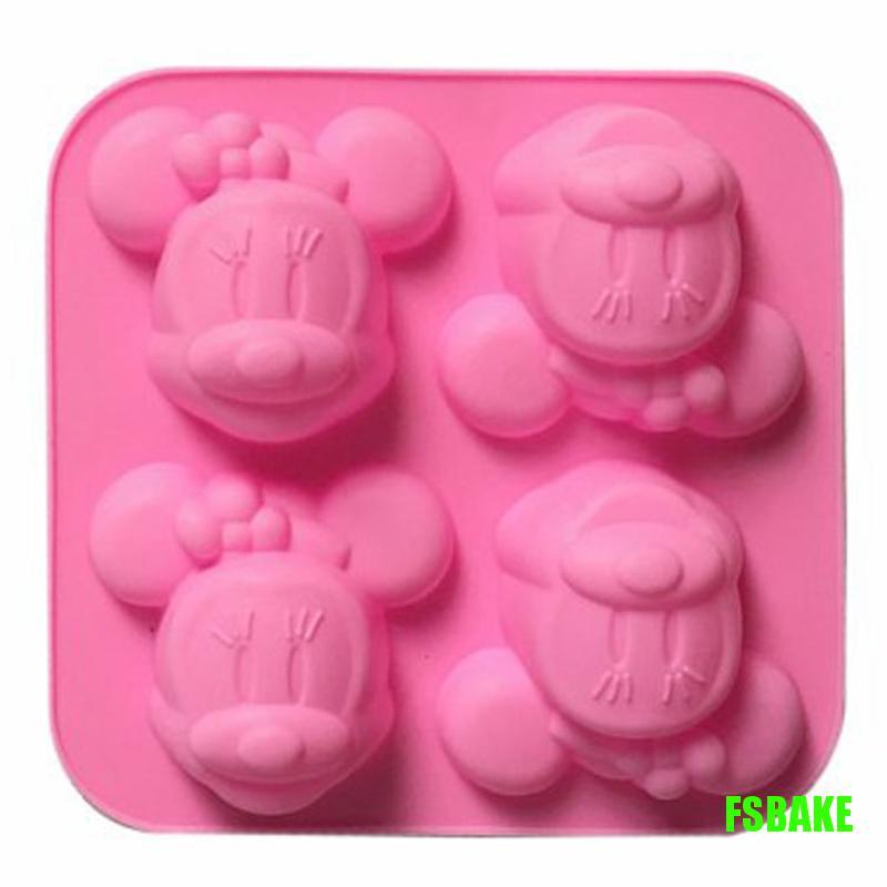 Khuôn Silicon Làm Bánh Hình Chuột Mickey Minnie DIY