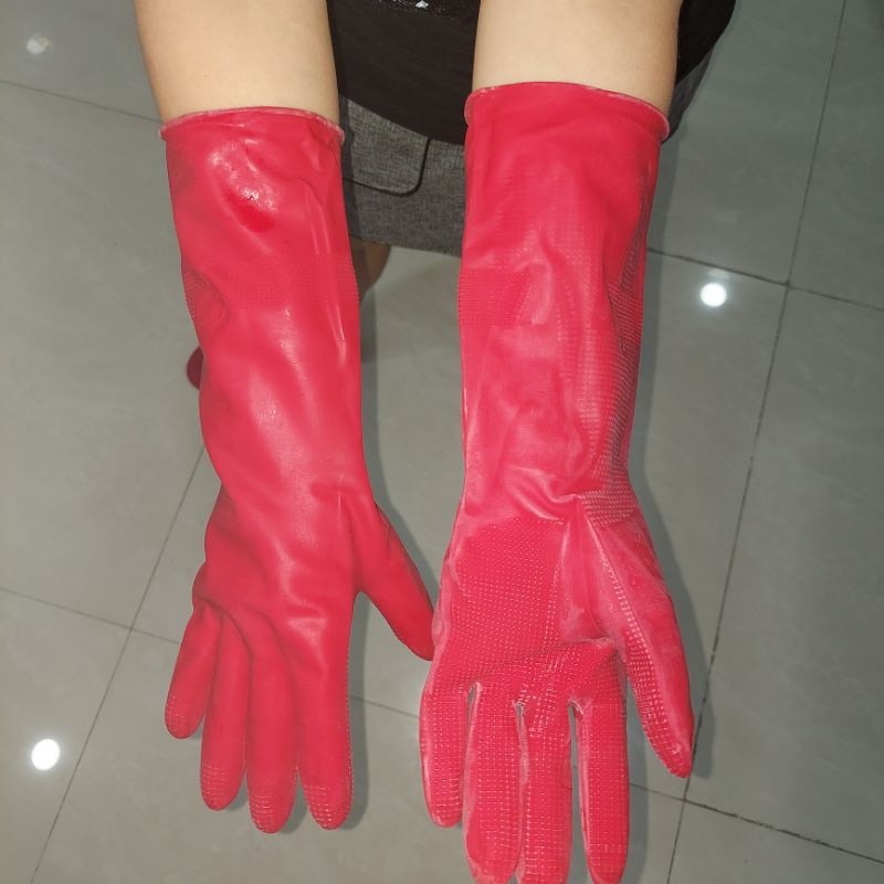 GĂNG TAY CAO SU SIZE M  DÀI 32CM_Combo 10 đôi_ CHỈ CÒN MÀU VÀNG