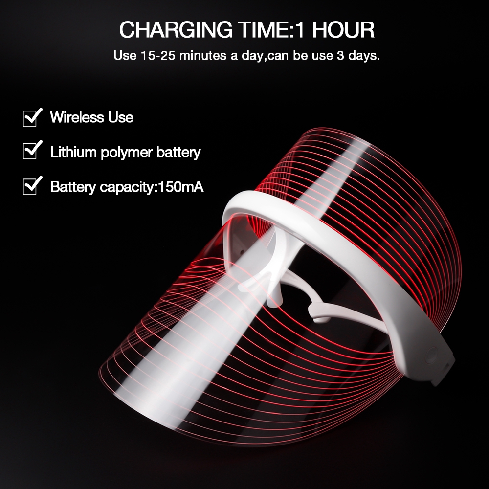 Mặt nạ dưỡng da FOREVERLILY có đèn LED 3 màu chống lão hóa nếp nhăn săn chắc da