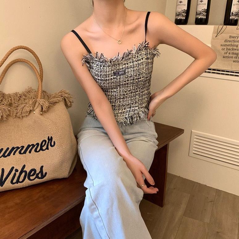 Áo Bra 2 Dây Nữ Dáng Croptop Chun Lưng Kèm Đệm Mút Siêu Xinh Siêu Hot