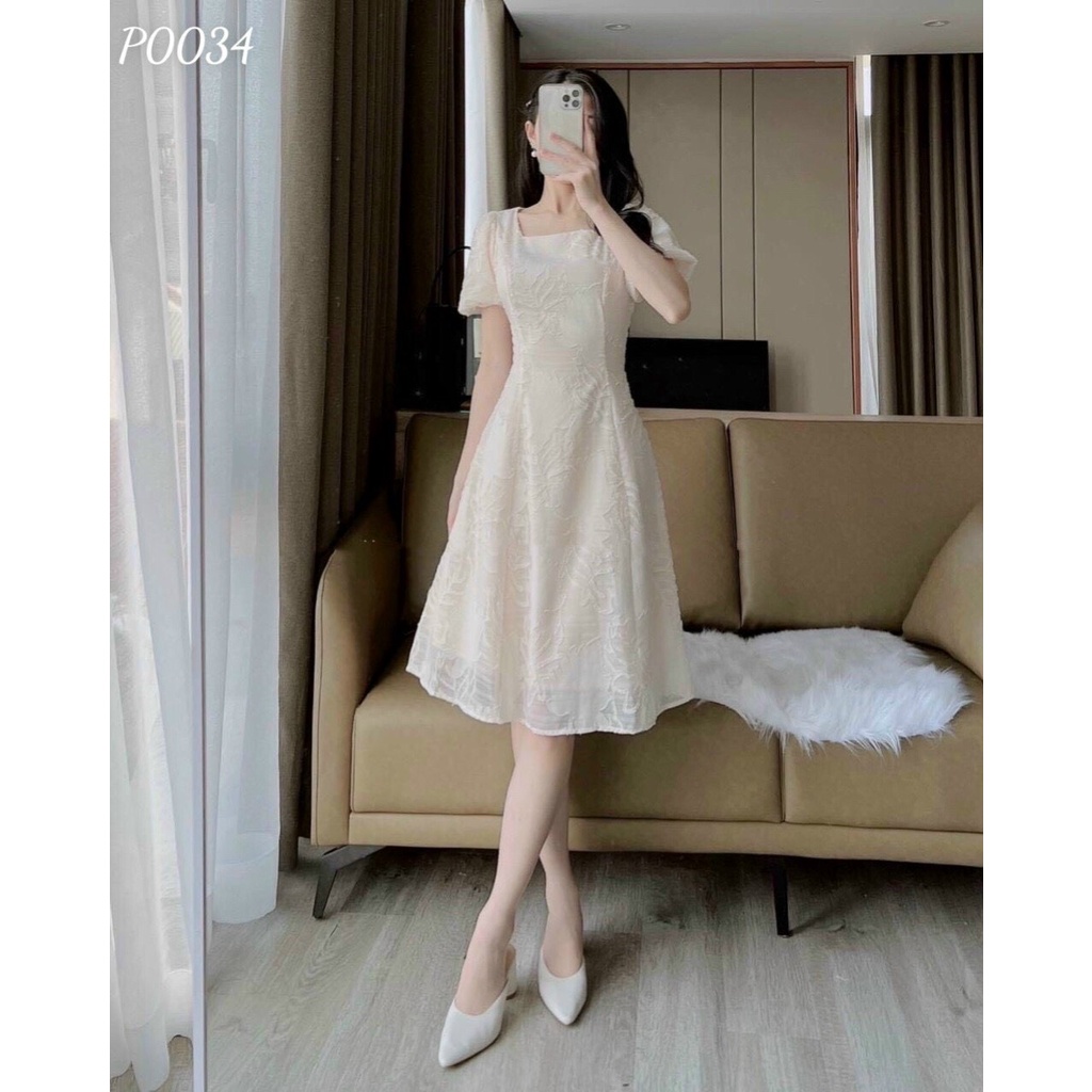 Đầm ren hoa cổ tròn kiểu dáng tiểu thư nhẹ nhàng - Victor Dress