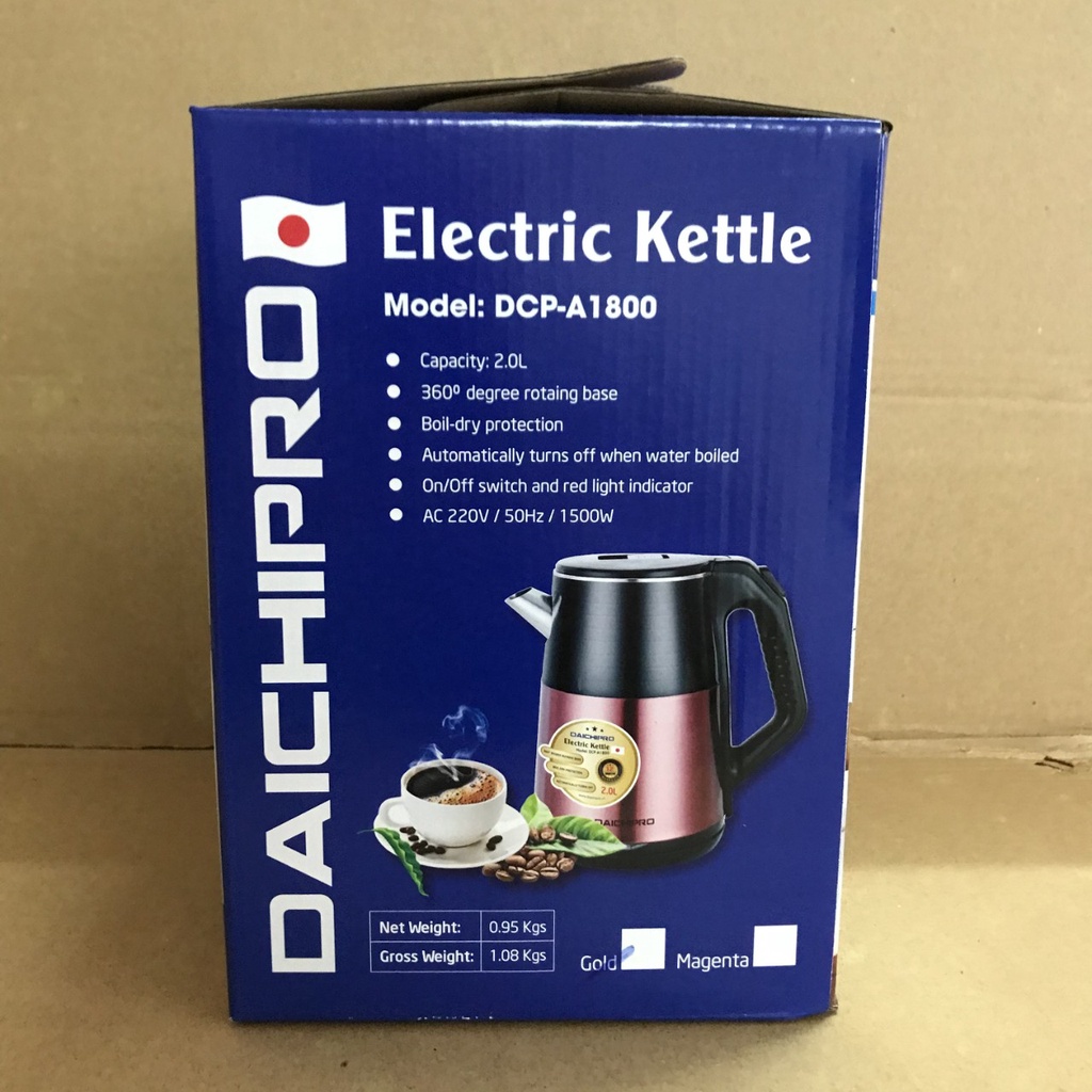 Ấm đun nước siêu tốc cao cấp DAICHIPRO . HÀNG CHÍNH HÃNG - BẢO HÀNG 12 THÁNG.