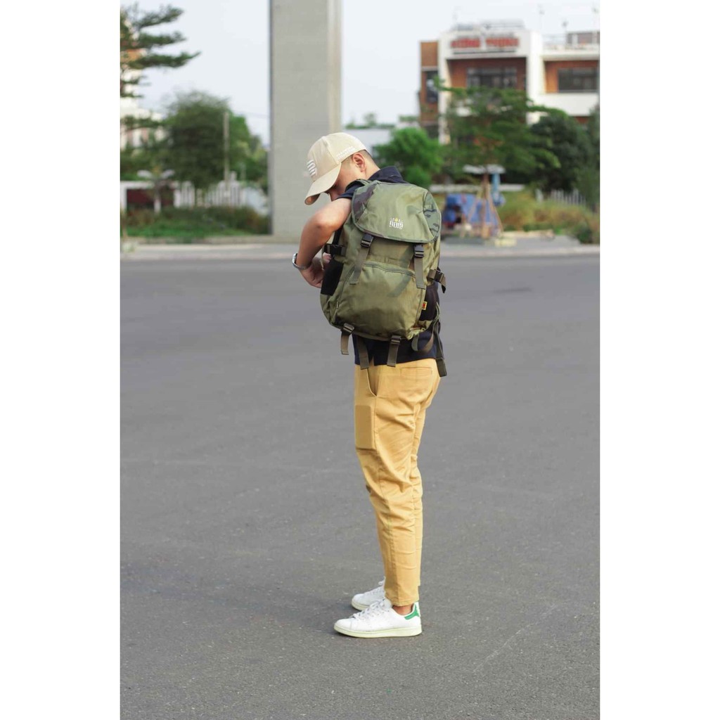 Balo học sinh, Balo phượt chất dù bền đẹp, khoan chứa rộng (BL DH ARMY-5) - BOM