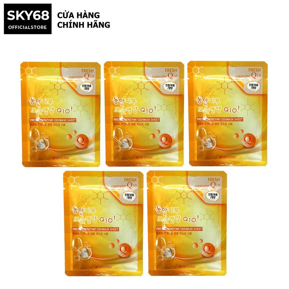 Combo 5 Mặt nạ bổ sung Collagen 3W Clinic Fresh Coenzyme Q10 Mask Sheet 23ml x 5