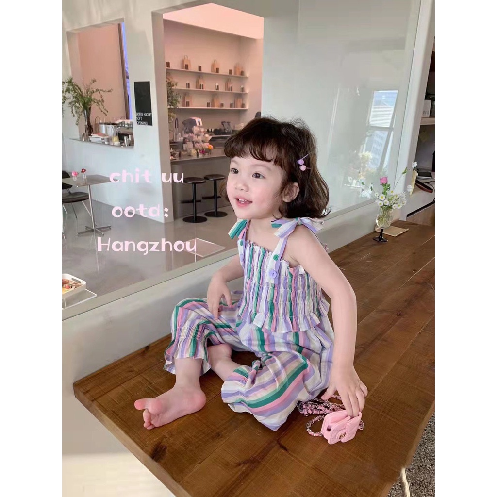 Bộ Trang Phục Hai Mảnh Mùa Hè Hai Mảnh Phong Cách Hàn Quốc Nhật Bản Thời Trang Mới 2022 Cho Bé Gái