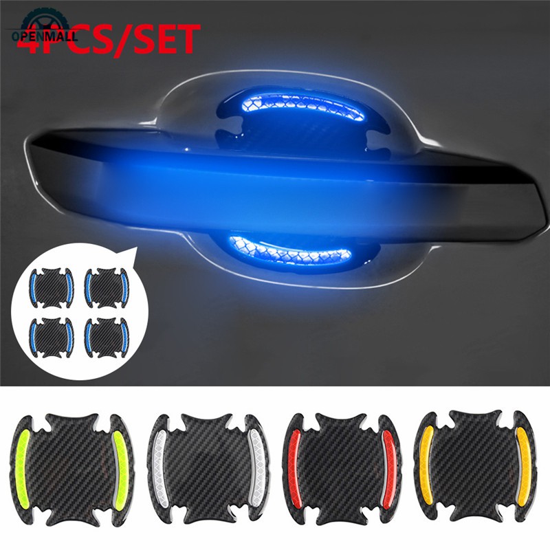 Bộ 4 hình dán phản quang gắn tay mở cửa xe hơi