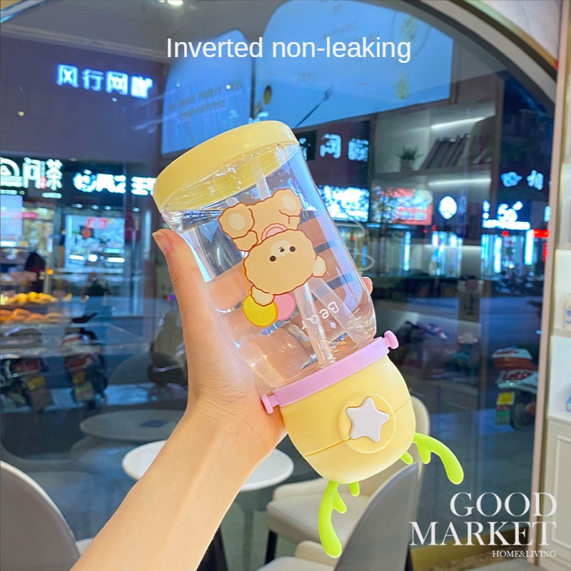 Bình Nước Có Ống Hút Hình Sừng Hươu Dễ Thương Sáng Tạo Cho Bé