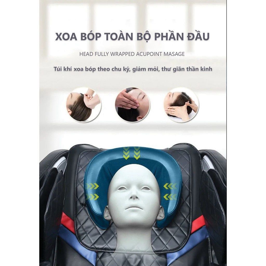 Ghế massage toàn thân HP01 giảm đau nhức sưởi hồng ngoại, Ghế matxa không trọng lực nghe nhạc kết nối bluetooth