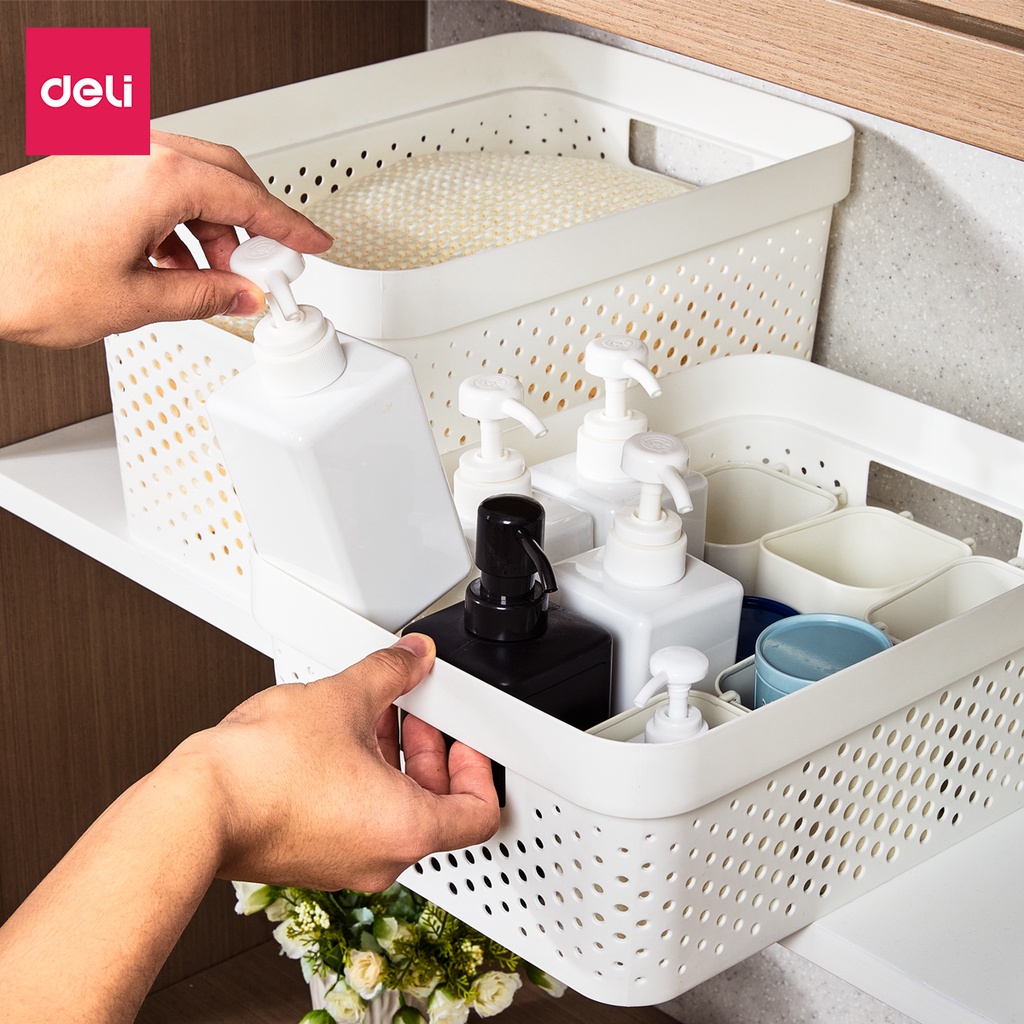 Giỏ Nhựa Đựng Đồ Quần Áo Có Nắp Đa Năng Nhựa Sịn Nhiều Cỡ Deli Hộp Đựng Đồ Có Tay Cầm Phong Cách Nhật