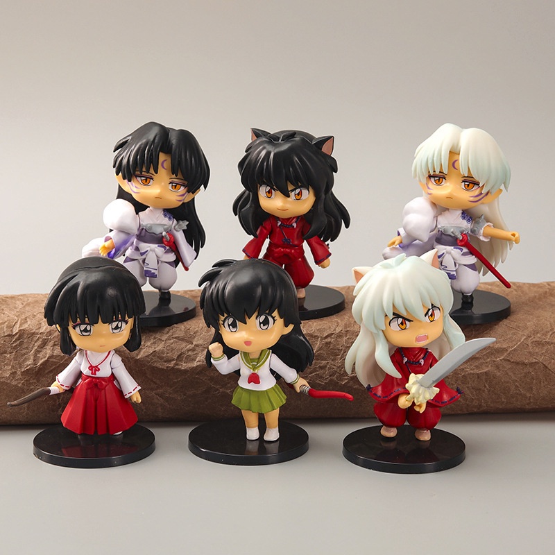 Set 6 Đồ trang trí Mô Phỏng Nhân Vật Phim Hoạt Hình Inuyasha
