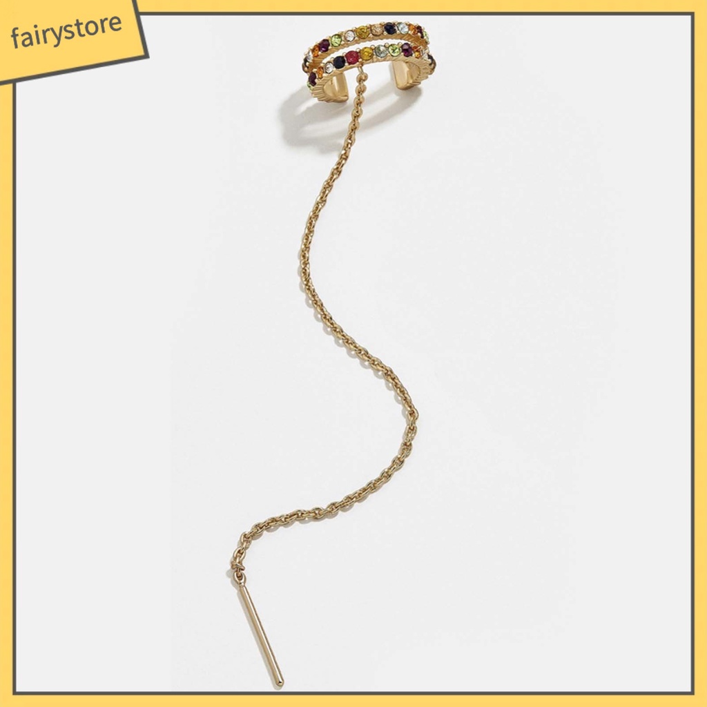 1 Khuyên Vành Tai Dáng Chữ C Đính Đá Thời Trang Cho Nữ